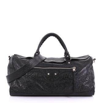 Balenciaga Squash Duffle Bag Lambskin Small Black 384051