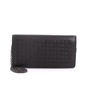 Bottega Veneta Wallet on Chain Intrecciato Nappa Black 384101