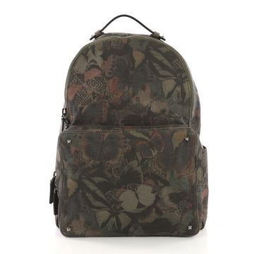 Valentino Rockstud Backpack Camubutterfly Printed Canvas 384171