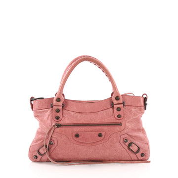 Balenciaga First Classic Studs Handbag Leather Pink 3841838