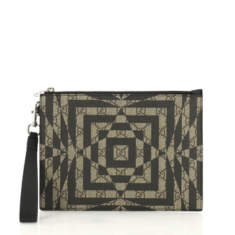 Gucci Wristlet Clutch Caleido Print GG Coated Canvas 384241