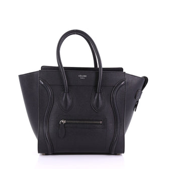 Celine Luggage Handbag Grainy Leather Micro - Rebag