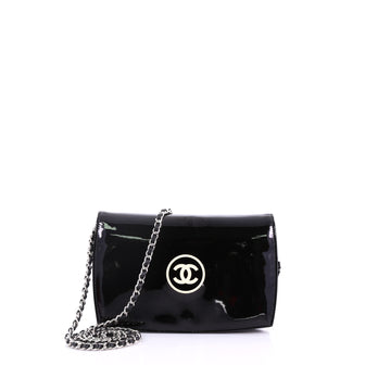 Chanel CC Logo Wallet on Chain Patent Black 3843813