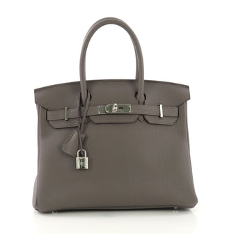 Birkin Handbag Etain Togo with Palladium Hardware 30