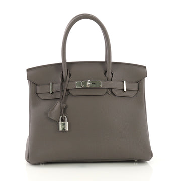 Birkin Handbag Etain Togo with Palladium Hardware 30