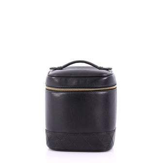 Chanel Vintage Cosmetic Case Lambskin Tall Black 3843818