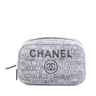 Chanel Model: Deauville O Case Cosmetic Pouch Raffia Small Gray 38440/105