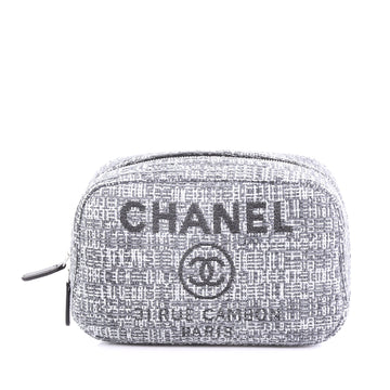 Chanel Model: Deauville O Case Cosmetic Pouch Raffia Small Gray 38440/105