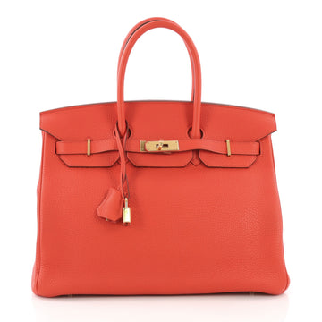 Hermes Birkin Handbag Red Togo with Gold Hardware 35 - Rebag