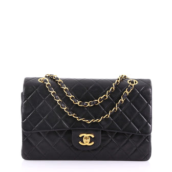 Chanel Model: Vintage Classic Double Flap Bag Quilted Lambskin Medium Black 38440/114