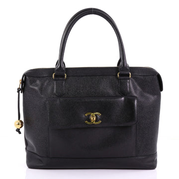 Chanel Model: Vintage CC Front Pocket Briefcase Caviar  Black 38440/119