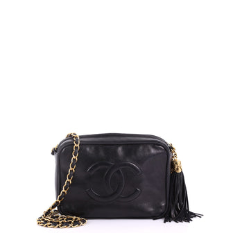  Chanel Vintage Timeless Camera Tassel Bag Lambskin Mini Black 38440124