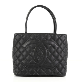 Chanel Medallion Tote Quilted Caviar - Designer Handbag Black 38440134