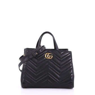 ucci GG Marmont Tote Matelasse Leather Small Black 38440141