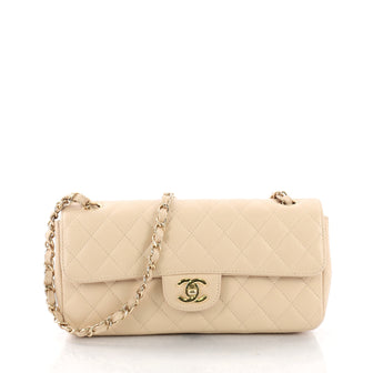  Chanel Model: Classic Single Flap Bag Quilted Caviar East West  Neutral 38440/143