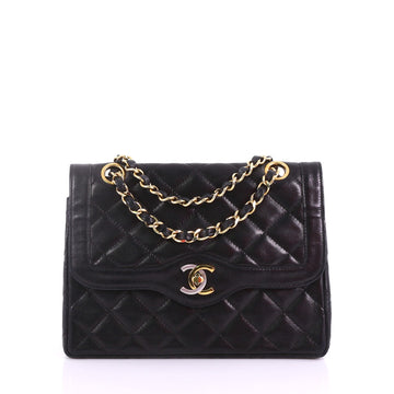 Chanel Model: Vintage Two-Tone CC Flap Bag Quilted Lambskin Mini Black 38440/149