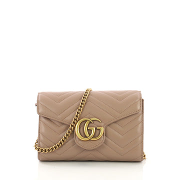 Gucci GG Marmont Chain Wallet Matelasse Leather Mini