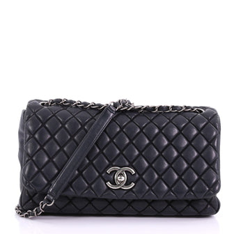Chanel Model: New Bubble Flap Bag Quilted Iridescent Calfskin Large Black 38440/164
