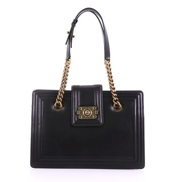 Chanel Model: Boy Tote Glazed Calfskin Small Black 38440/178