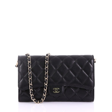 Chanel Classic Wallet on Chain Quilted Lambskin Black 38440192