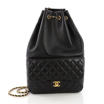 Chanel Backpack In Seoul Lambskin Large - Designer Handbag Black 38440194