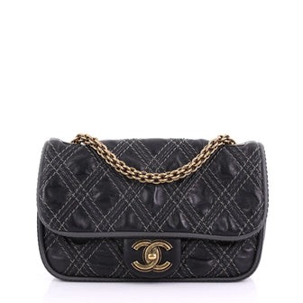 Chanel Triptych Flap Bag Quilted Calfskin Small Black 38440219