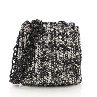 Chanel Camellia Messenger Bag Tweed Large Black 38440231