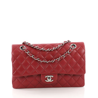 Chanel Classic Double Flap Bag Quilted Caviar Medium Red 38440233