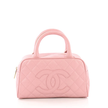 Chanel Timeless CC Bowler Bag Quilted Caviar Small Pink 38440237
