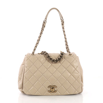 Chanel Pondichery Flap Bag Quilted Aged Calfskin Large 38440240
