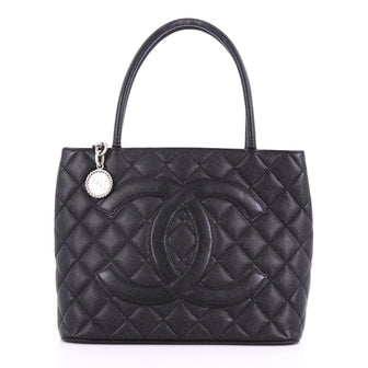 Chanel Medallion Tote Quilted Caviar - Designer Handbag Black 38440243