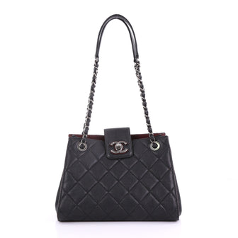Chanel CC Lock Accordion Tote Quilted Caviar Small 38440245