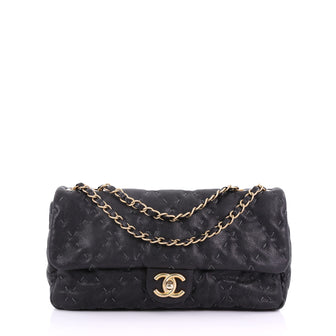 Chanel Wild Stitch Flap Bag Quilted Caviar Large Black 3844034
