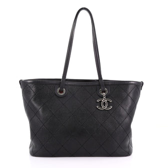 Chanel Fever Tote Quilted Caviar Small - Designer Handbag Black 3844056