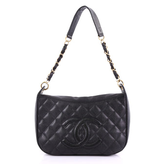 Chanel Timeless CC Chain Shoulder Bag Quilted Caviar Medium Black 3844057