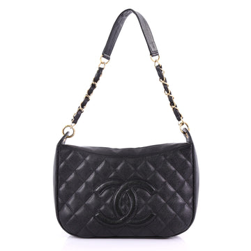 Chanel Timeless CC Chain Shoulder Bag Quilted Caviar Medium Black 3844057