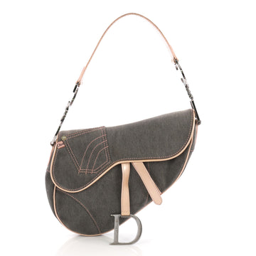 Christian Dior Vintage Saddle Bag Denim Medium - Rebag