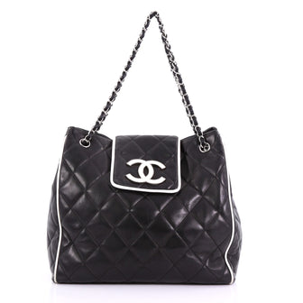 Chanel Divine Tote Quilted Lambskin Medium Black 3844082