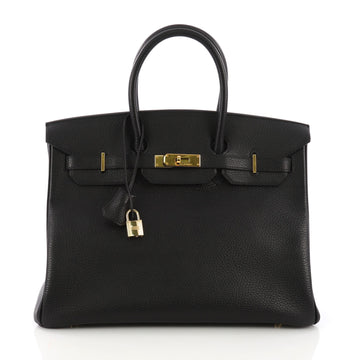 Hermes Birkin Handbag Black Ardennes with Gold Hardware 35 - Rebag