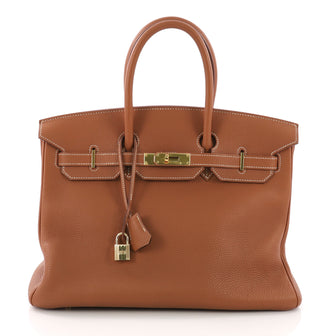 Hermes Birkin Handbag Brown Togo with Gold Hardware 35 - Rebag