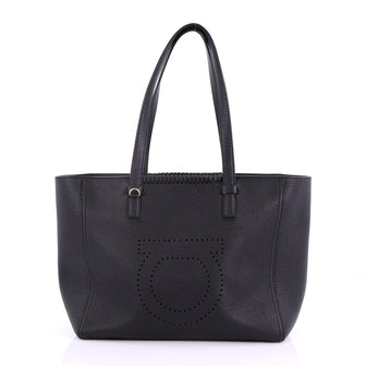 Salvatore Ferragamo Marta Tote Perforated Leather Medium - Rebag