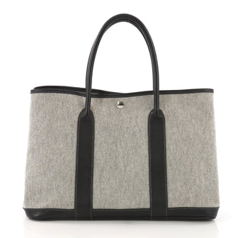 Hermes Garden Party Tote Toile and Leather 36 - Rebag