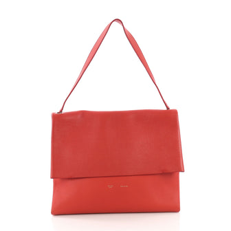 Celine All Soft Tote Leather Red 384495