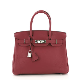 Hermes Birkin Handbag Red Togo with Palladium Hardware 3845501