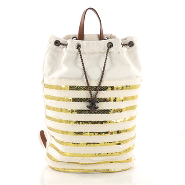 Chanel Cubano Trip Backpack Sequin Embellished Canvas 3846712