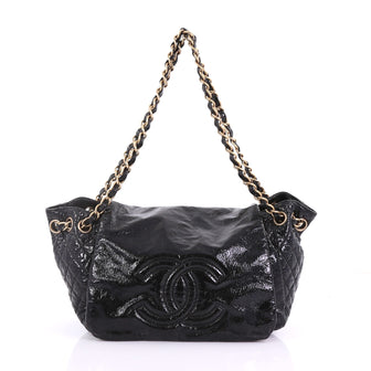 Chanel Rock and Chain Accordion Flap Bag Patent Vinyl 3846713