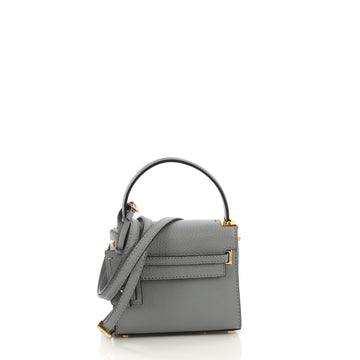 Valentino My Rockstud Satchel Leather Micro Blue 3846715