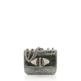 Christian Louboutin Sweet Charity Crossbody Bag Patent Mini Green 3846723