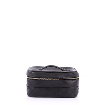 Chanel Vintage Cosmetic Case Lambskin Black 3846728