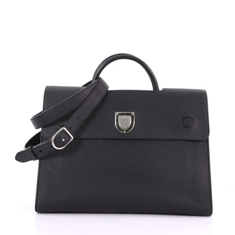 Christian Dior Diorever Handbag Leather Large Black 3846746